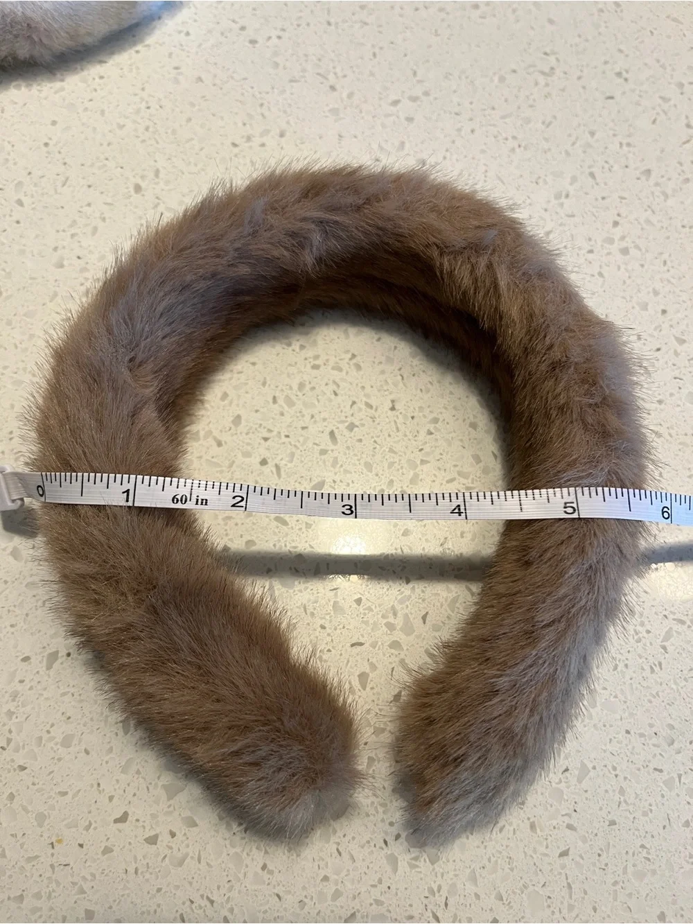 Plush Brown Fuzzy faux fur Headband
